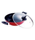 Bergner Red Aluminium Kadai With Lid