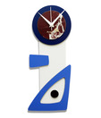Panache Blue & Brown Face Abstract Wall Clock