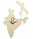 Panache Off-White India Map With Plane Wall Clock