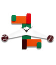 Panache Green & Orange Abstract Wall Clock
