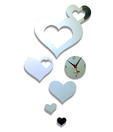 Panache Silver Hearts Wall Clock
