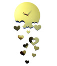 Panache Falling Hearts Golden Wall Clock