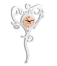 Panache Silver Long Heart With Long Tail Wall Clock