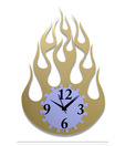 Panache Stylish Golden Flame Design Wall Clock
