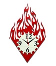 Panache Unique Red Flame Design Wall Clock
