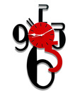 Panache Red & Black Big Digits Wall Clock