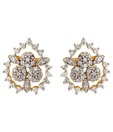 Clarity Gold Floral Cluster Earrings