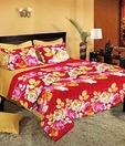 Birla Century Bright Red Double Bed Sheet & 2 Pillow Covers