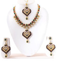 Kriaa Exquisitely Crafted CZ Necklace Set with Maang Tika