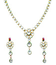 Shopperz Floral Drop Kundan Ville Necklace Set