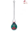 Home Sparkle Hand Painted Hanging Candle Holder - Green