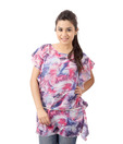 Sepia Blue-Magenta Printed Tunic Top