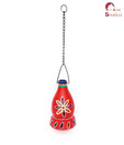 Home Sparkle Hand Painted Hanging Candle Holder - Red