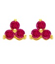 Sanskruti Ruby Flower Sterling Silver Studs