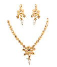Magan Pearls Golden Festive Floral Necklace Set