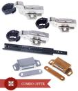 Neeva Set Of 12 Inches Telescopic Channels (2) + Glass Hinges (2) + Catchers (2)