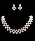 Magan Pearls Fresh Water Pearl Necklace Set