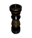 Welpro Gold & Black Wooden Candle Holder