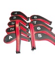 JustGolf Iron Covers with Zip Red & Black (Pack of 10 pcs)