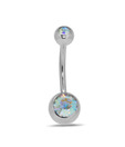 Revlis Crystal Shine CZ Studded Silver Belly Stud