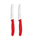 Victorinox Set of 2 Tomato Knifes Classic Wavy -Red