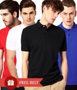 Jonnie Black-Royal-Red-White Pack of 4 Polo T Shirt