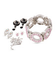 Mee Jewels Assorted CZ Dazzling Silver Hue Jewellery Combo