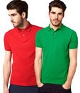 Jonnie Green-Red Pack of 2 Polo T Shirt