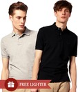 Loveusale Black-Grey Pack of 2 Polo T Shirts