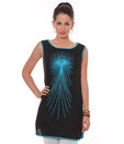 Goddess Black Cotton Printed Tunic