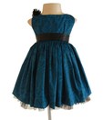 Faye Deep Blue Floral Dress For Kids