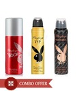 Playboy Women Deos Pack of 3(VIP,Rock,Spicy)-150 Ml Each