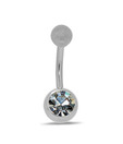 Revlis Crystal Shine CZ Studded Silver Belly Stud