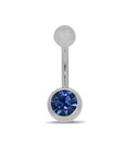 Revlis Violet CZ Circular Silver Belly Stud