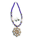 Kiya Ornate Violet Floral Necklace Set