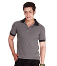Alano Black & Grey Polo Neck T-shirt
