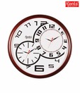 Ajanta White and Brown Round Wall Clock