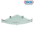 SG Corner Frosted Glass Shelf With Brass Fitting