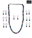 Piebee Multicoloured Jasper Necklace With 7 Pairs Of Earrings