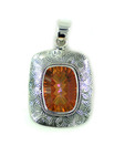 Sizzling Silver Rectangle Mystic Quartz Pendant