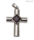 Zevrat Garnet Studded Crucifix Pendant