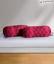 Swayam Magenta Printed Bolster Cover Set