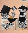 Swayam Black & White Printed Kitchen Linen Set