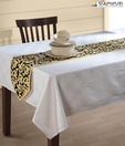 Swayam Black & Beige Dining Table Runner