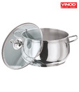 Vinod 18 cm Tall Belly Casserole With Glass Lid