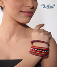 Pari Red & Pink Thread Bangle Set