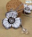 Pari White Pansy Neckpiece
