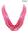 Pari Pink Beads Multiple Row Necklace