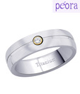 Peora Striking Cubic Zircon Titanium Ring