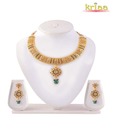 Kriaa Designer Green Drop Bridal Necklace Set